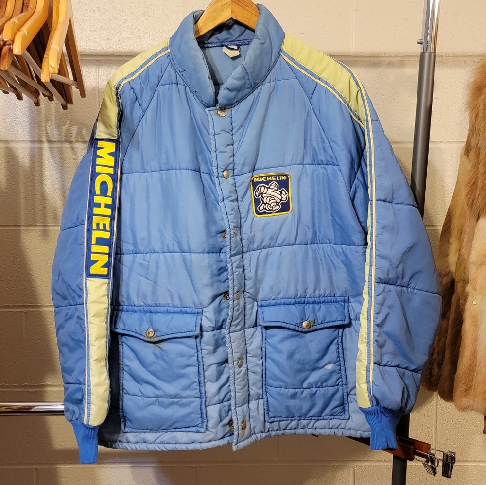 Vintage 90s Michelin Distressed Puffer Jacket